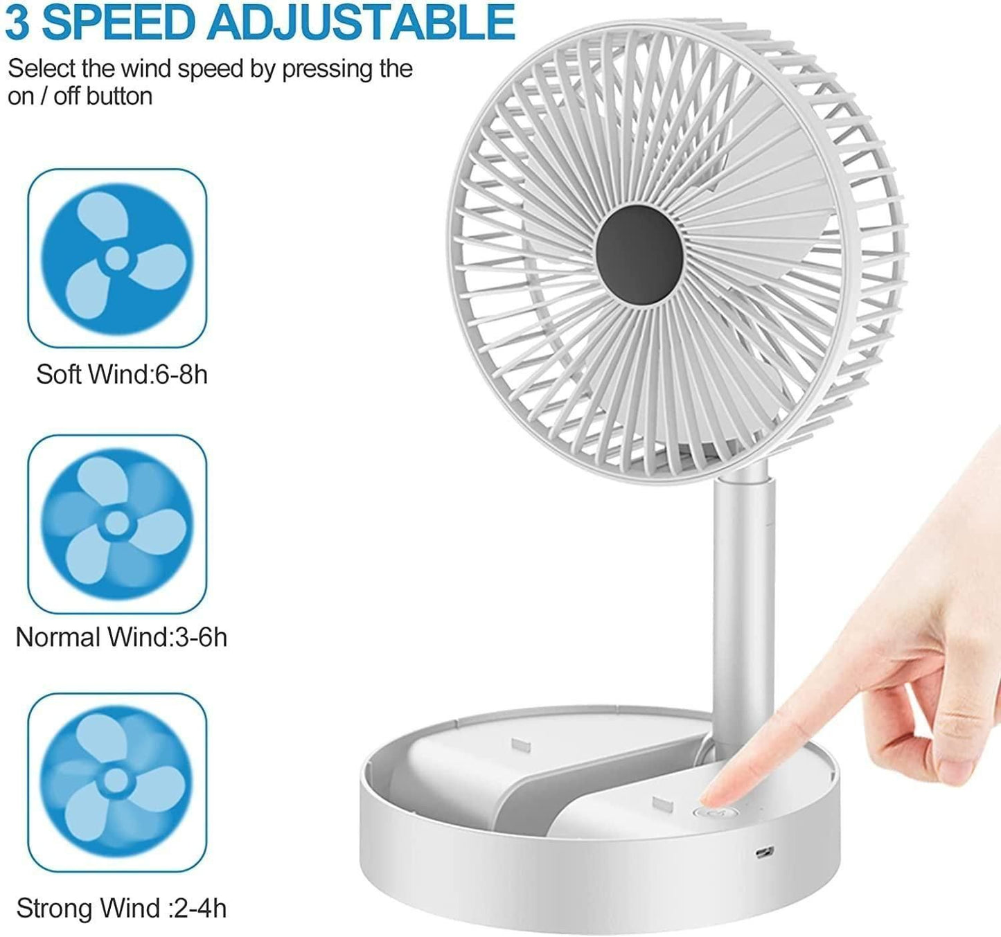 EcoAir™ Rechargeable High Speed Table Desk Fan